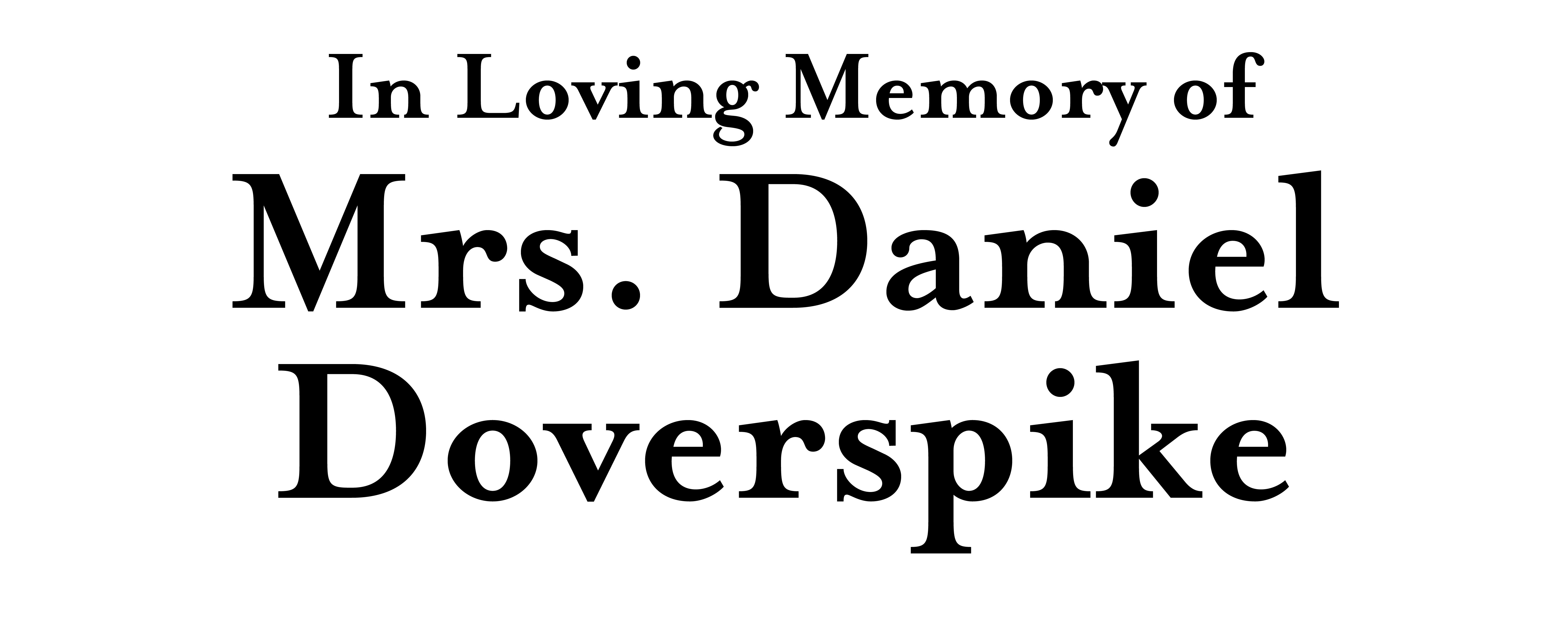 Mrs Daniel Doverspike show sponsor